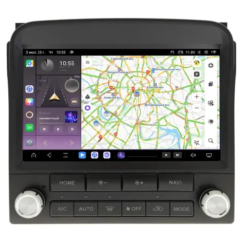 Магнитола для Toyota Land Cruiser 100, Lexus LX470 1998-2002 (климат на цветном экране) - Kuberg ZH-T1207 QLed, Android 13, Быстрейшая, CarPlay, SIM-слот
