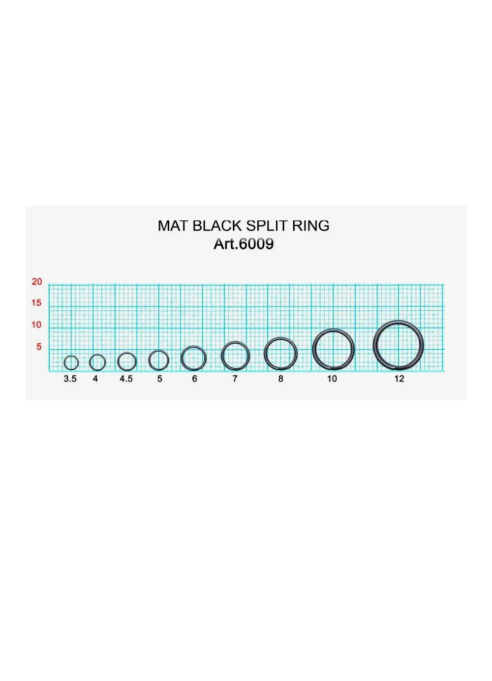 Заводное кольцо Fish Crystal  MAT BLACK SPLIT RING 6009 №7 ( 5 упаковок )