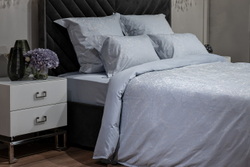 Простыня 240x250см Garda Décor сатиновая голубая прямая 130HB-00033 Garda Decor