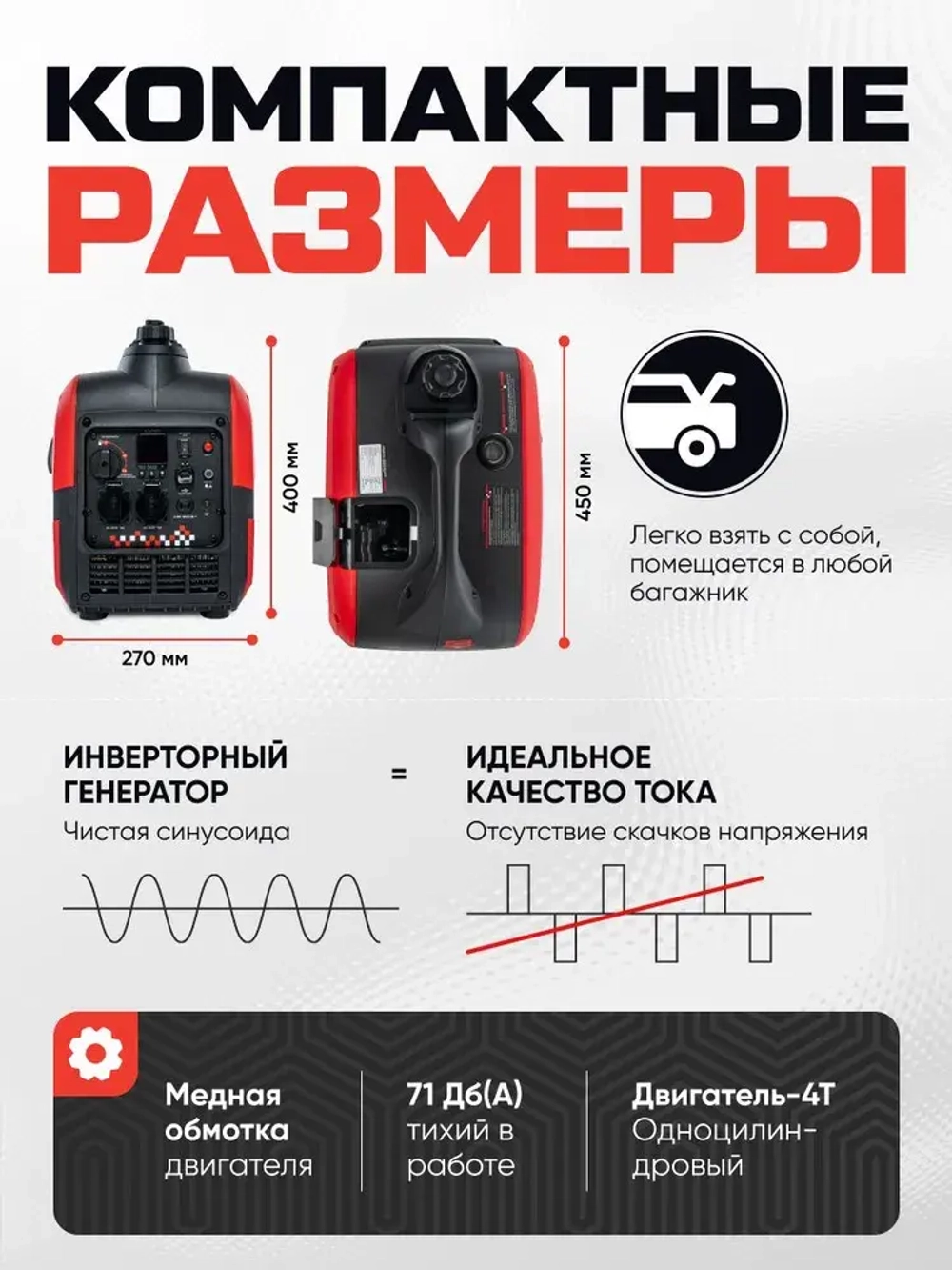 Генератор бензиновый инверторный Hayabusa 3800IC (3200 Вт)