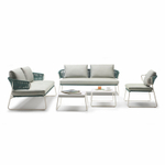 Диван плетеный с подушками Scab Design Lisa Sofa Filo, лен, ментоловый, лед