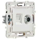 SKANDY Розетка двойная TV+RJ45 кат.5E SK-A14W арктический белый IEK