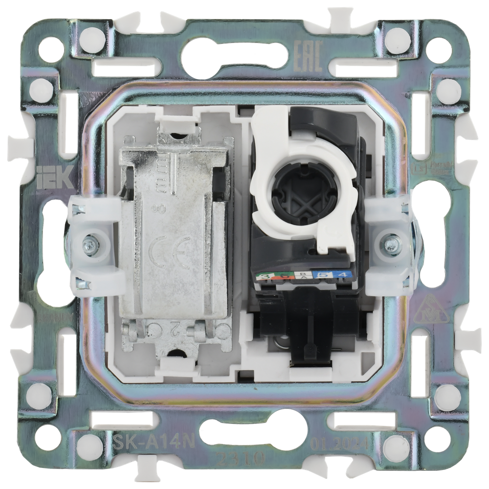 SKANDY Розетка двойная TV+RJ45 кат.5E SK-A14N металл никель IEK