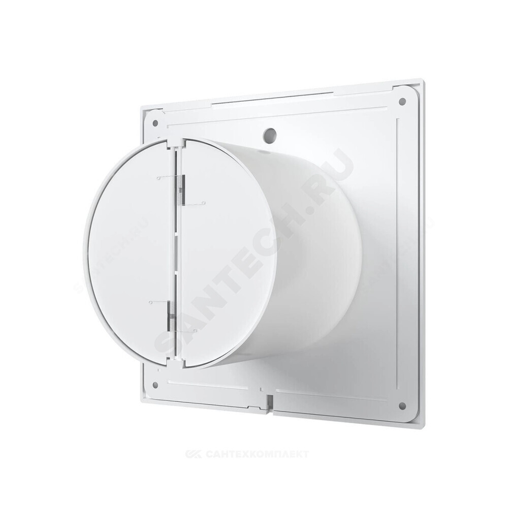 Вентилятор накладной пластик D100 с обратным клапаном белый DICITI SLIM 4C
