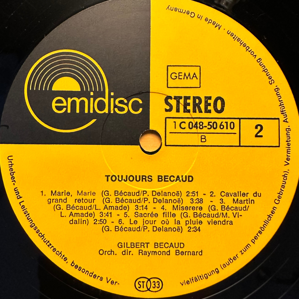 Gilbert Becaud - Toujours Becaud (Германия)