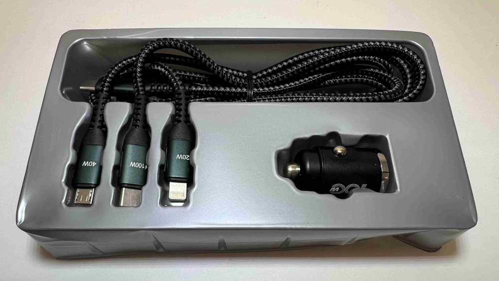 Автомобильное зарядное устройство Lifepro, PD30W+QC4.0 (55W), c кабелем в комплекте (за комплект)