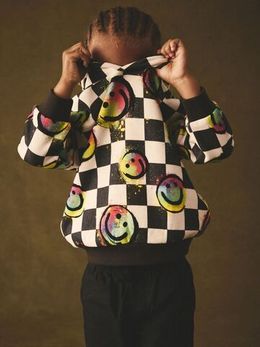 Толстовка с капюшоном для мальчика Next B72-462, Черный, Белый