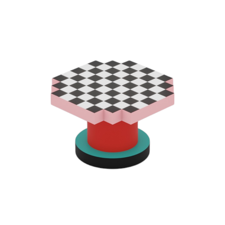 Журнальный стол Seletti Supercoffeetable Chessboard, белый, черный, красный