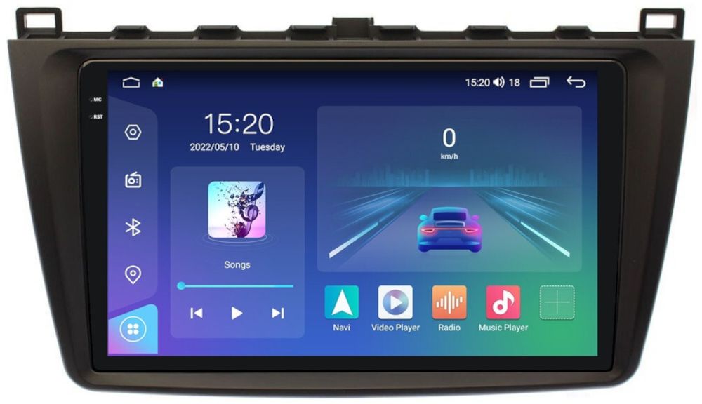 Магнитола для Mazda 6 2007-2012 (GH) - Parafar PF012LUX1U2K на Android 13, Быстрая, QLED+2K, CarPlay, 4G SIM-слот