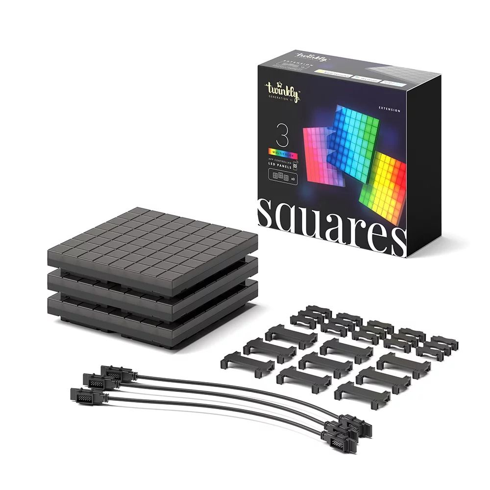 Панели со светодиодной подсветкой Twinkly Squares RGB + BT + Wi-Fi,  3 шт.  (16x16см)
