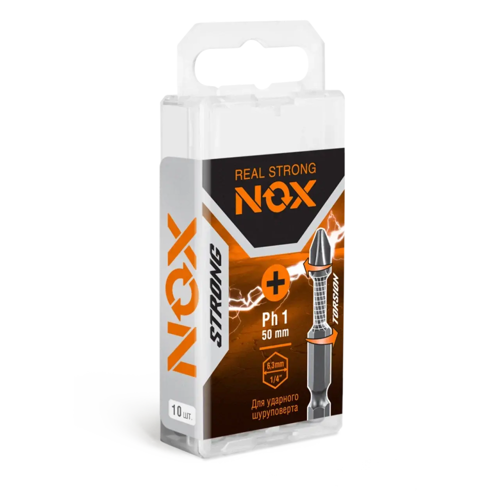 Бита torsion PH 1х50мм бокс 10шт NOX STRONG 336150
