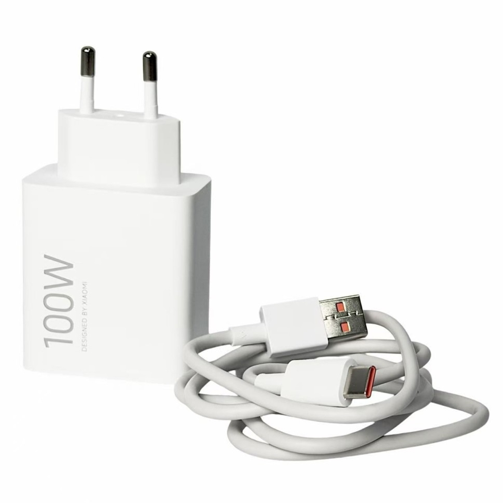 Сетевое зарядное устройство Xiaomi MI 1USB 100W с кабелем Type-C (MDY-19-ER) белое
