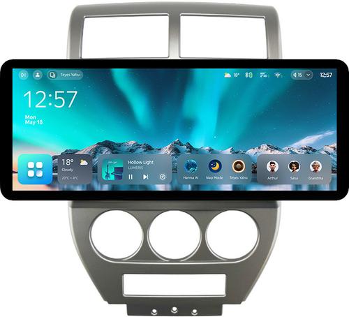 Магнитола для Jeep Compass 2006-2010 - Teyes CC4 монитор 12.3" 2K QLED + рамка 10, Android 14, Быстрейшая, Snapdragon 680, DSP, CarPlay, 4G SIM-слот