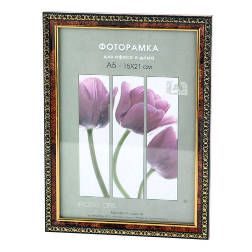 Фоторамка Interior Office 9 серия 982/10х15 тёмный орех пластиковая | Interior Office
