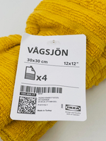 IKEA Набор полотенец для рук и лица VAGSJON, желтое, 30х30 см, 4 шт. (из Эстонии)