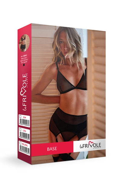 Комплект с широким поясом из сетки Le Frivole черный S/M