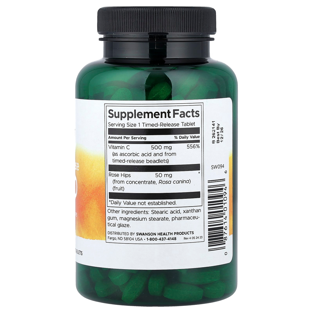 Swanson Vitamins, C-500 с замедленным высвобождением, 250 таблеток