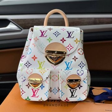 Рюкзак белый с разноцветным принтом от Louis Vuitton x Murakami Venice BP5-232762