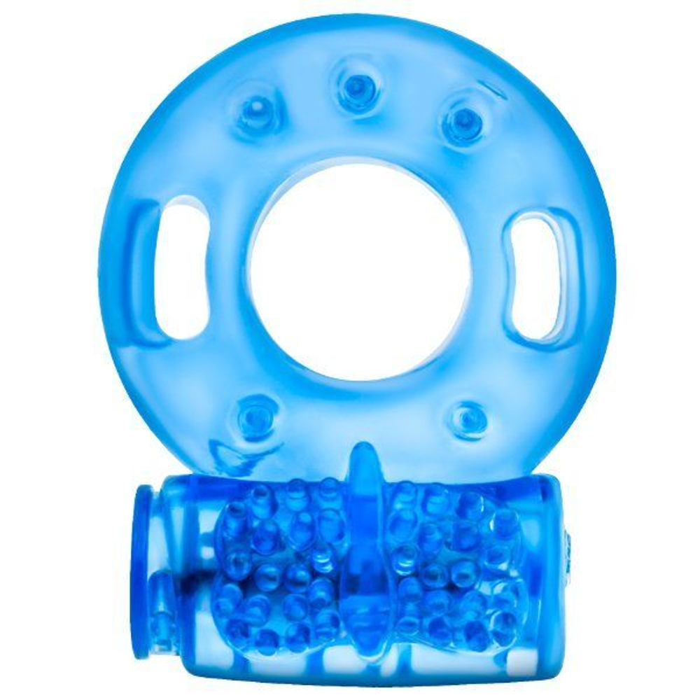 Голубое эрекционное виброкольцо Reusable Cock Ring