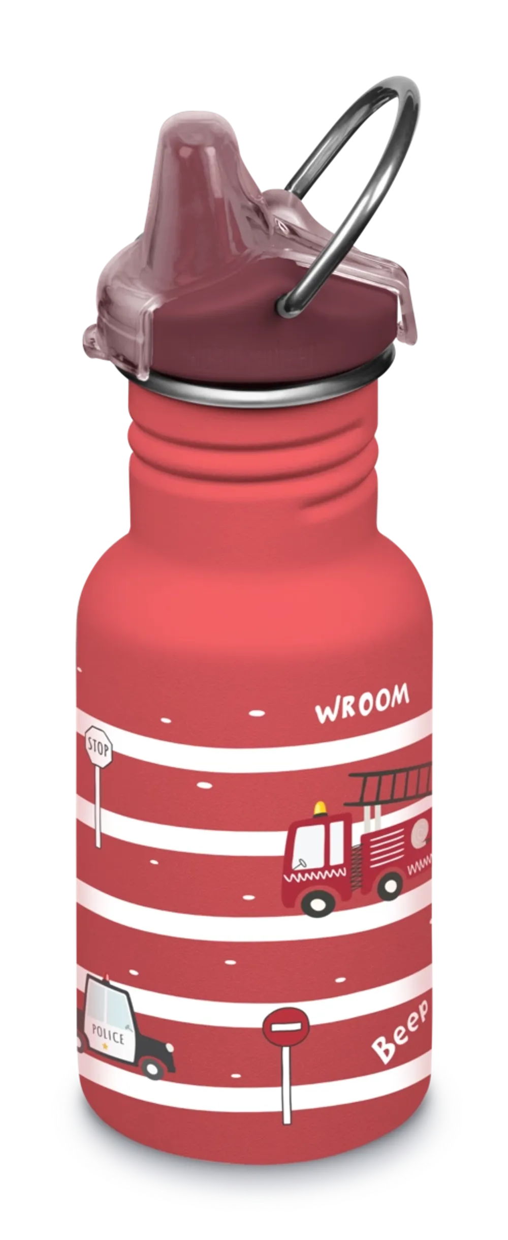 Детская бутылка Klean Kanteen Kid Classic Narrow Sippy 12oz (355 мл) Fire Trucks