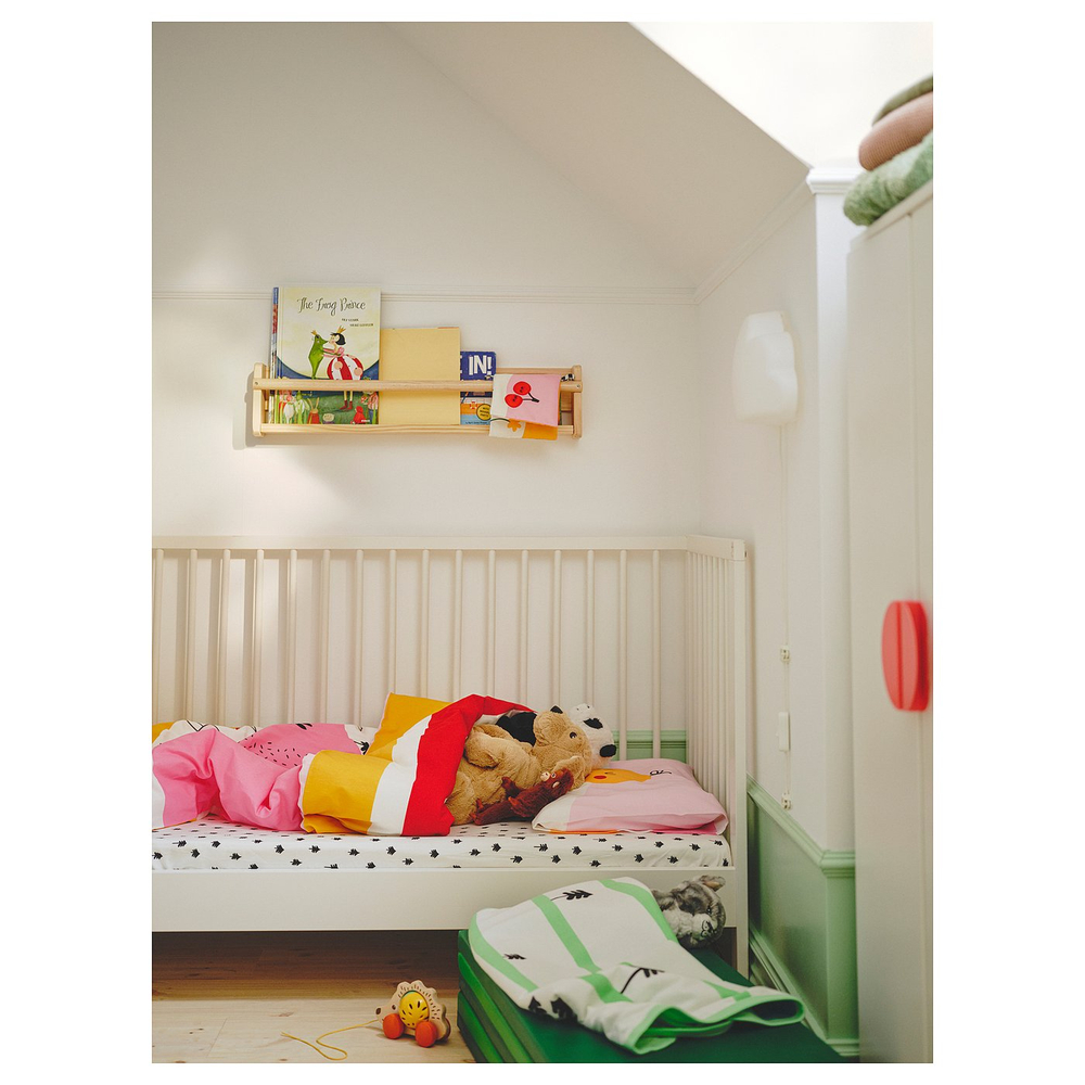 IKEA GRÖNFINK  (ИКЕА ГРЁНФИНК)  -  Пододеяльник и наволочка для кроватки - разноцветный/в полоску 110x125/35x55 см