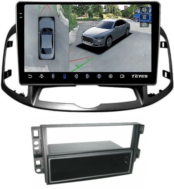 Магнитола для Chevrolet Captiva 2011-2015 (перенос БК вниз) - Teyes CC3-2K-360 монитор 10.36" 2K QLED на Android 10, Быстрая, CarPlay, 4G SIM-слот, 4 камеры в комплекте