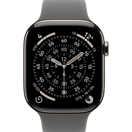 Умные часы Apple Watch S11 LTE 42 мм Natural Titanium Case with Stone Grey Sport Band - S/M