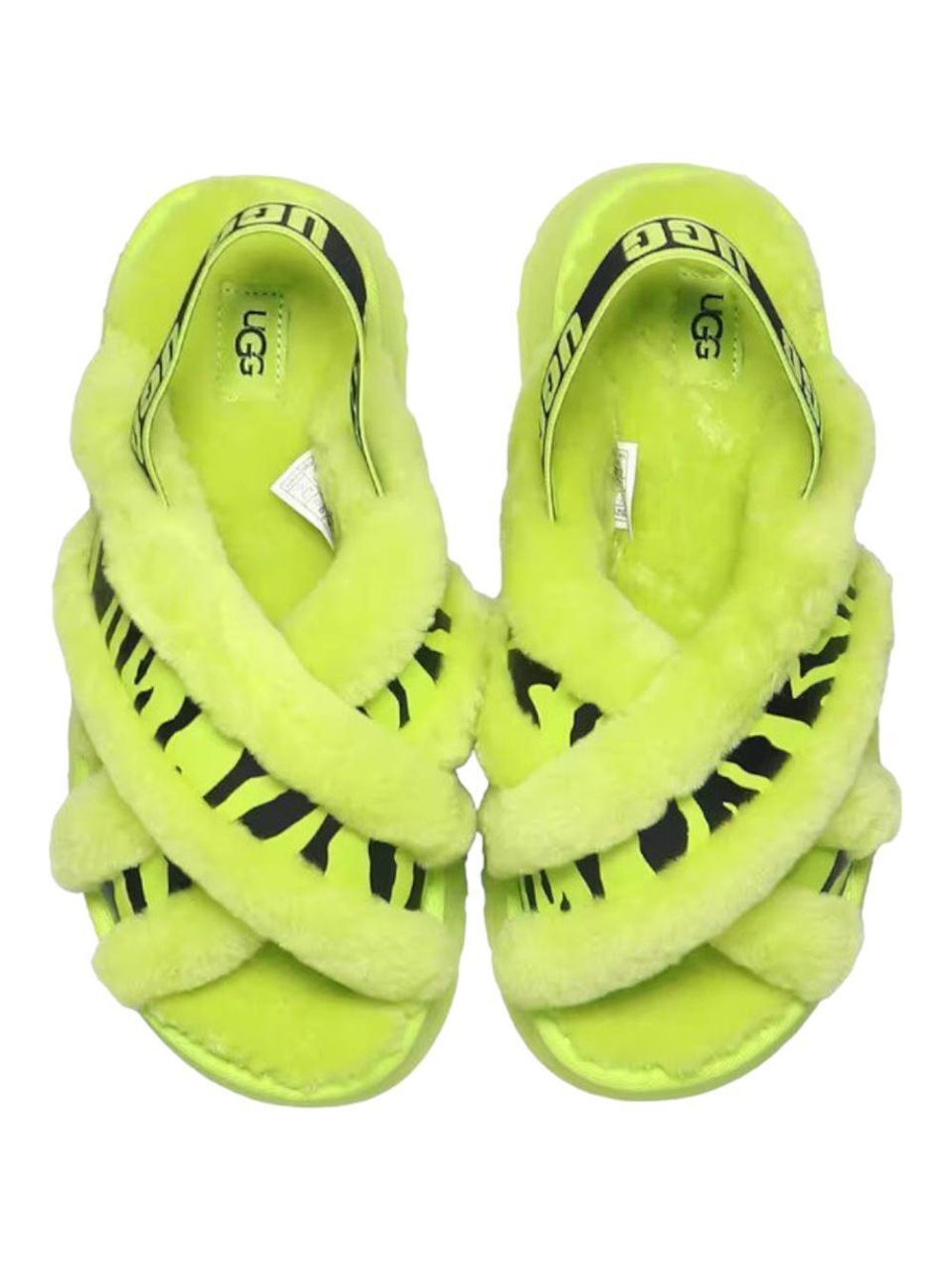 Ugg W Disco Cross Slide Animalia Key Lime