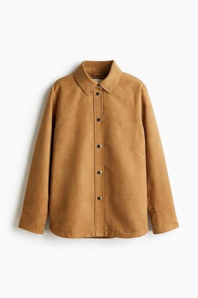 Куртка-рубашка из мягкой ворсистой ткани на кнопках - H&M