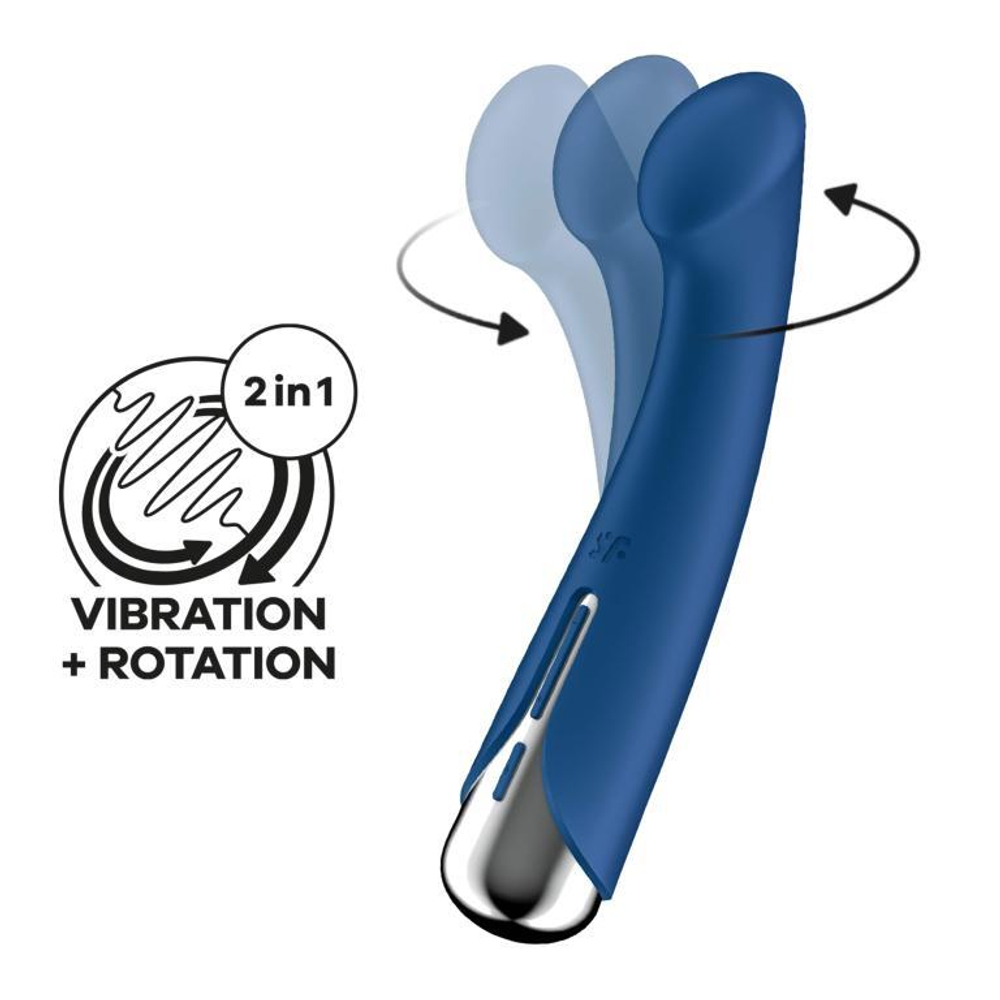 Синий вибратор для G-стимуляции Spinning G-Spot 1 - 17 см. (Цвет: синий)