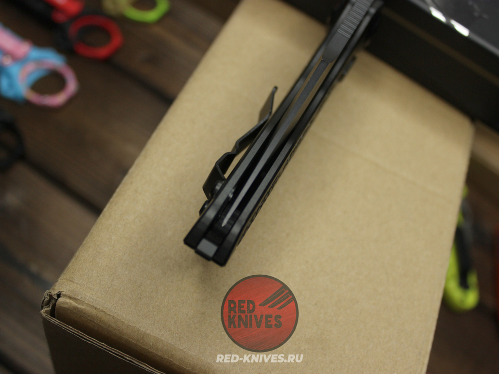 Нож Microtech Stitch Tactical Black AL + пружина A+++ - тактический черный, рукоять алюминий