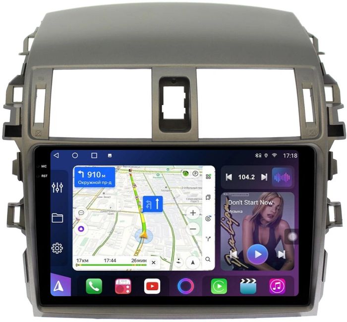 Магнитола для Toyota Corolla 150 2006-2013 (рамка тип 2) - FarCar BM063-2M-2K монитор 9.5" 2K QLED на Android 14, Быстрая, CarPlay, 4G SIM-слот