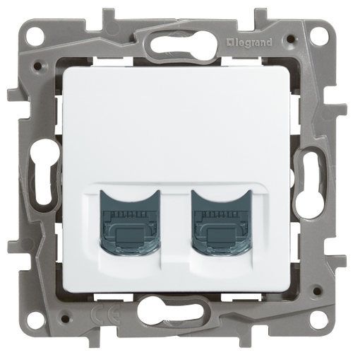 Etika Розетка 2х RJ45 5eUtp белая 672255