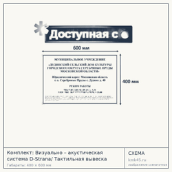 Комплект визуально-акустической системы и тактильной вывески 400×600 мм — от 106 000 ₽