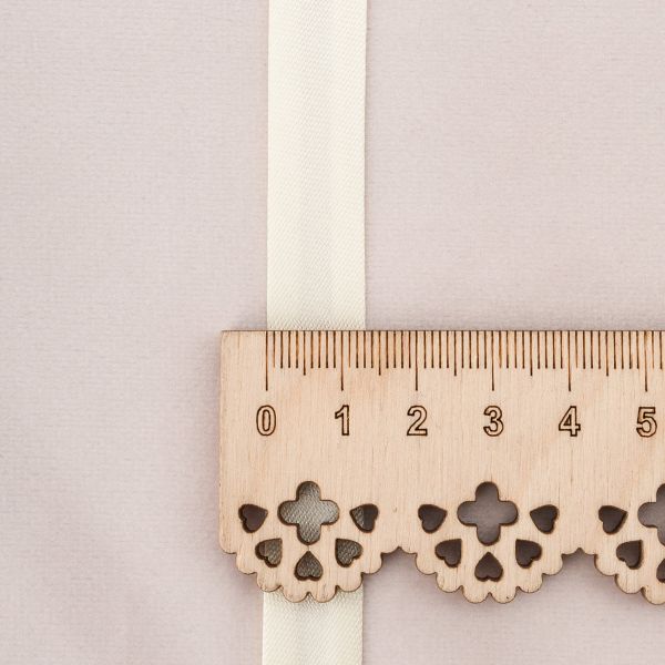 Косая бейка атласная 15 мм / 10 метров, 0000-1500, кремовый