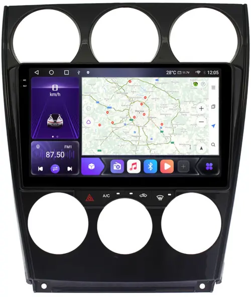 Магнитола для Mazda 6 2002-2007 - Kuberg SF-9506-C QLed+2K, Android 12, Быстрая, CarPlay, 4G SIM-слот