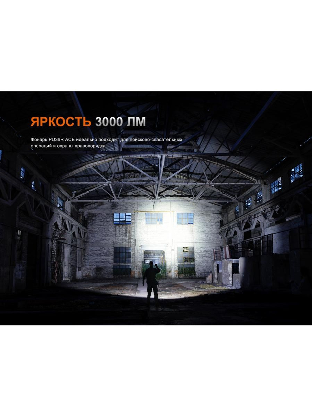 Фонарь Fenix тактический PD36R ACE 3000 люмен