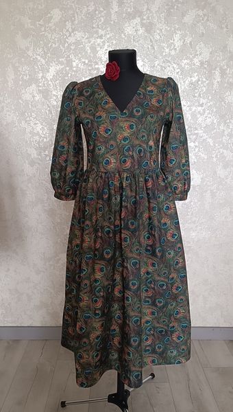 ПЕРО ПАВЛИНА, ОТРЕЗ 50 СМ, 100% хлопок Handmade Fabrics 9