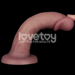 Реалистичный вибратор с жёсткой основой и мягким покрытием "Dual Density Power Cock 8'', Lovetoy