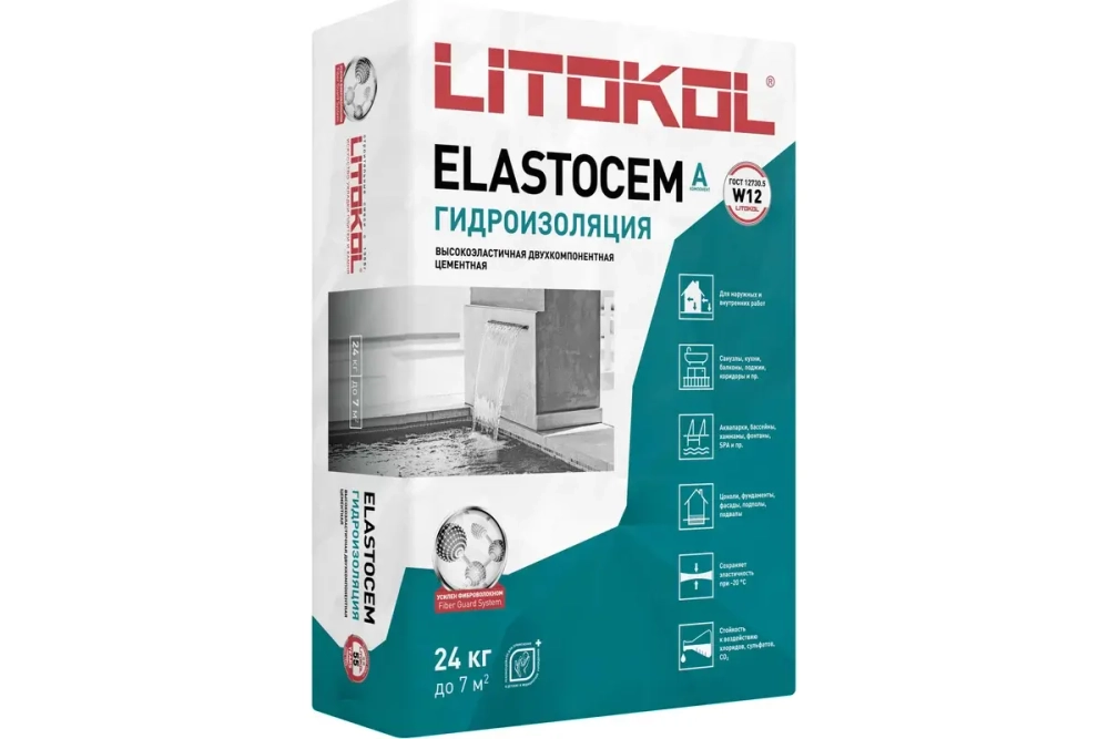 Гидроизоляция LITOKOL ELASTOCEM А 24 кг