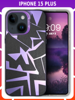 Дизайнерский чехол из пластика для IPHONE 15 PLUS с усиленной защитой камеры и глянцем
