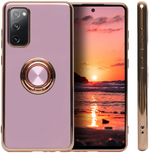 Стильный глянцевый чехол для SAMSUNG GALAXY S20 FE с кольцом-подставкой и бархатной подкладкой