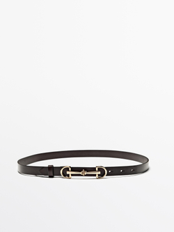 Massimo Dutti Ремень из кожи наппа, коричневый