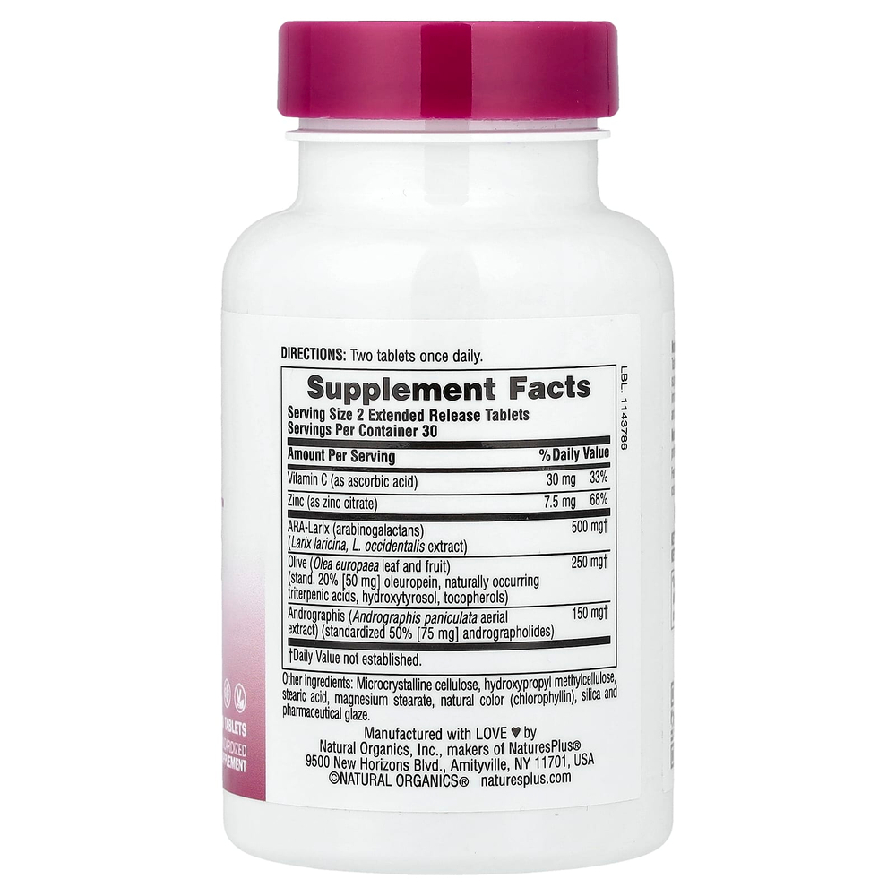 NaturesPlus, Herbal Actives, Tri-Immune ™ с длительным высвобождением, 60 таблеток