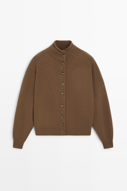 Massimo Dutti Кардиган из шерсти и кашемира, карамельный