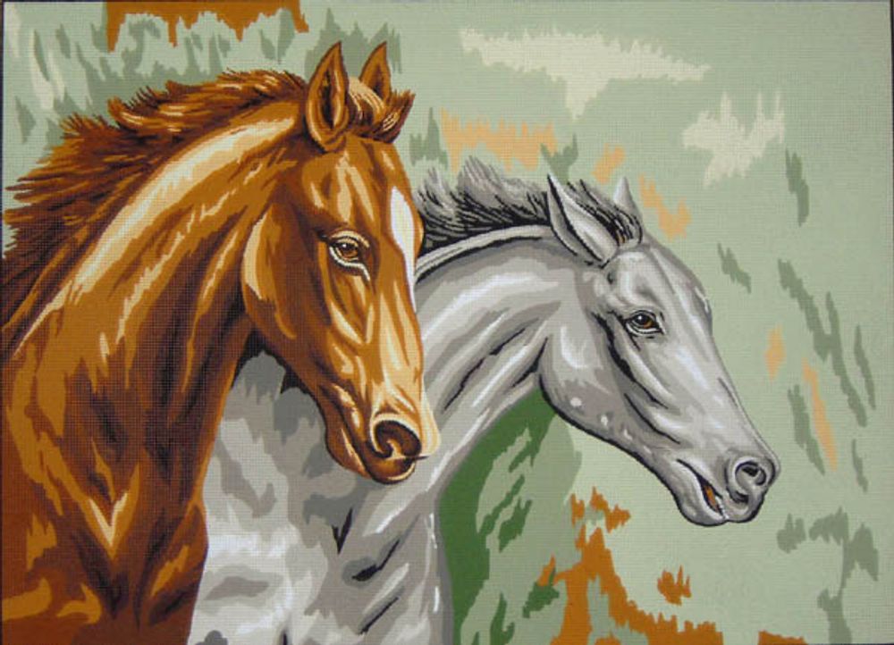 Рисунок для вышивания Soulos (канва жесткая), Два коня, 60х80 см