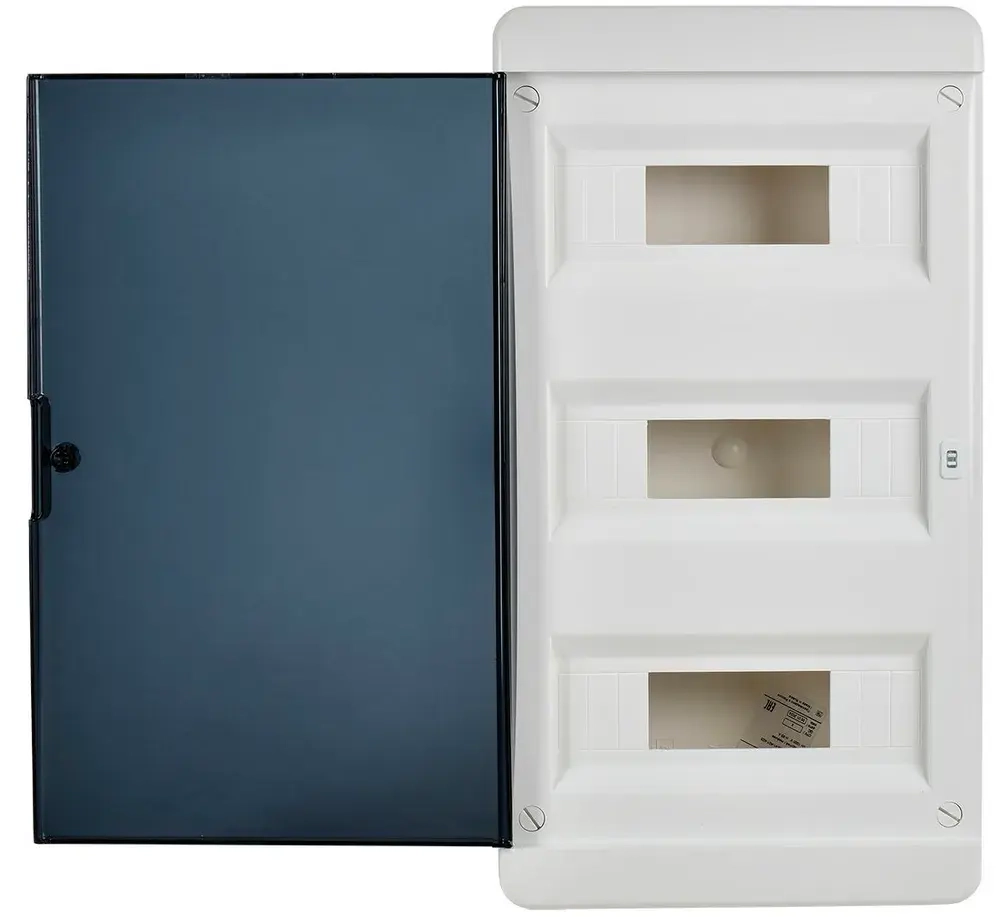 Корпус пластиковый ЩРВ-П-36 IP41 черная прозрачная дверь TEKFOR IEK