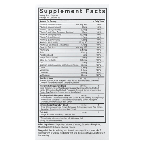 Nature's Answer, Men's 100, мультивитамины, 60 вегетарианских капсул