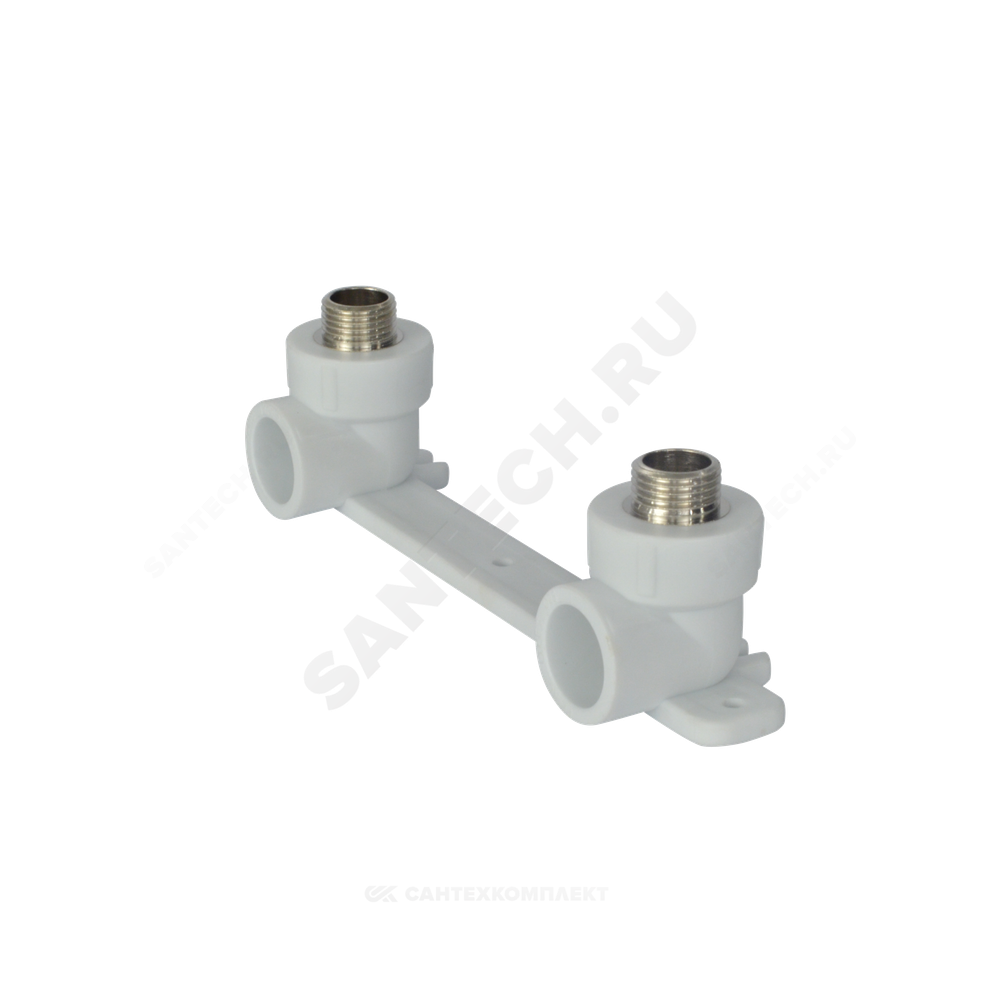 Планка монтажная PP-R белая Дн 20х1/2" НР под смеситель с водорозетками VALFEX 10123020