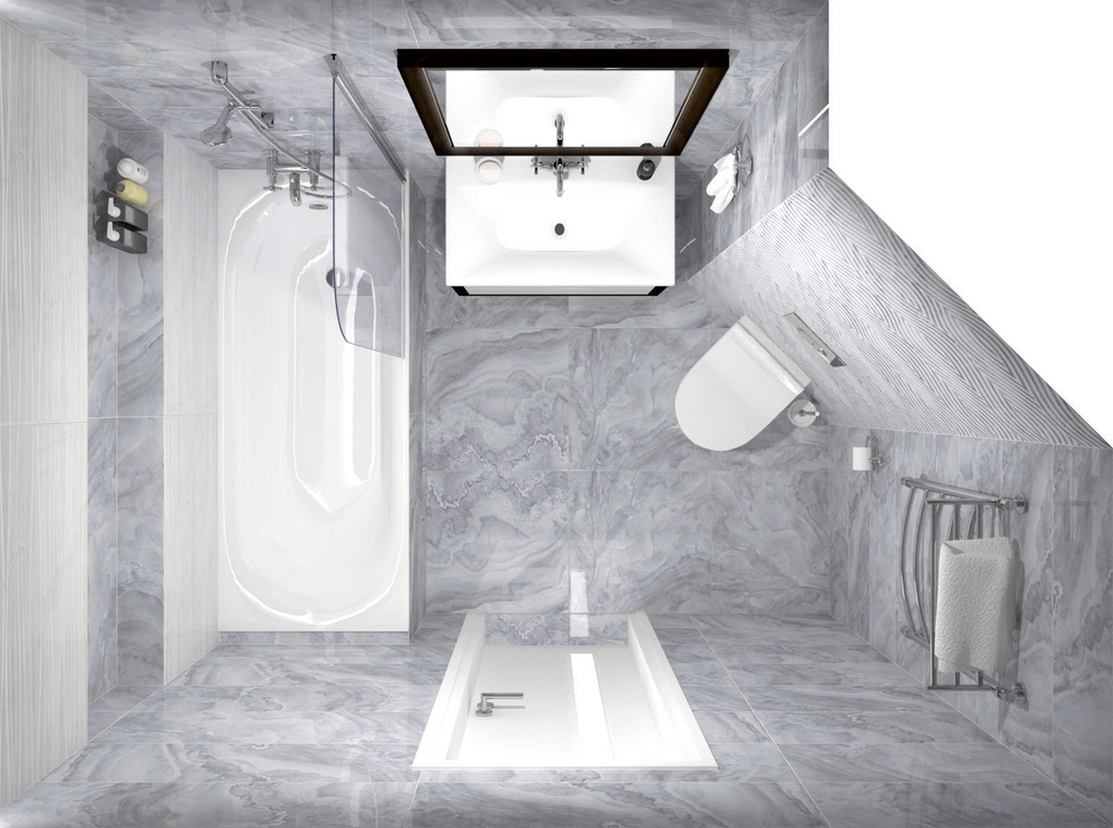 Джиневра сер низ 02 / Ginevra grey wall 02  300х900 (1-й сорт)